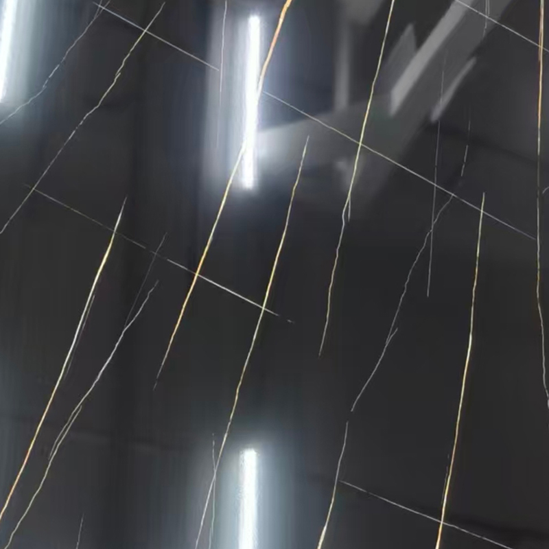 Karcmentes Black Gold Vein UV márványlap belső fali dekorációhoz